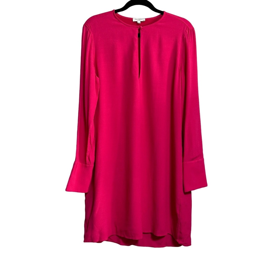 Equipment Femme Bonnie Silk Shift Dress Hot Pink Carmine Size L